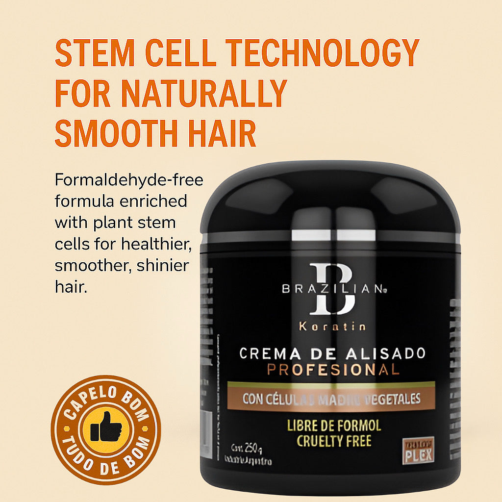 Brazilian Keratin Hair Straightening Treatment with Stem Cells & Hydrolyzed Collagen