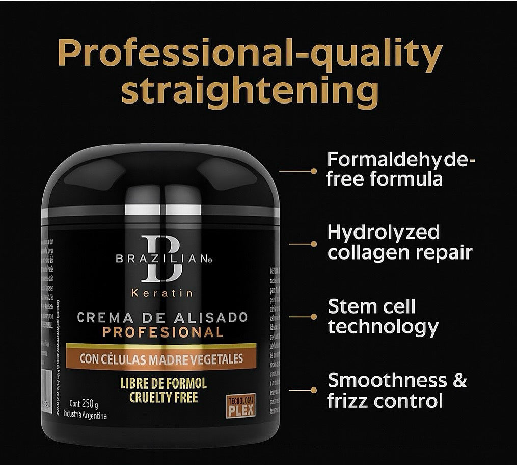 Brazilian Keratin Hair Straightening Treatment with Stem Cells & Hydrolyzed Collagen